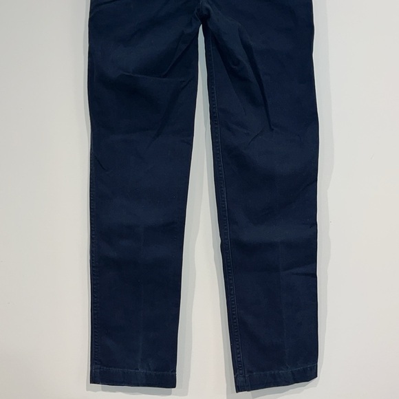 LANDS END Boys 12 Slim Iron Knee Navy Pants Chinos Uniform Adjustable Waist - Picture 6 of 10